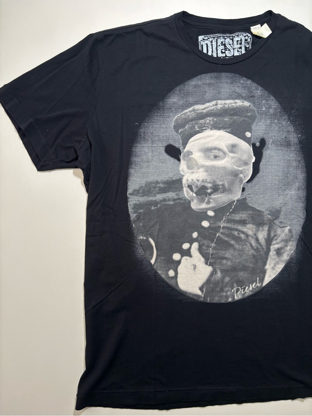 Diesel archived Black Graphic Skull Portrait Y2K shirt - Picture 2 of 6